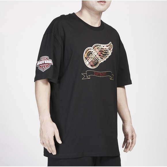 NEW Pro Standard NHL Detroit Red Wings Men's Black Pro Prep XL Crew Neck Shirt - Picture 4 of 14